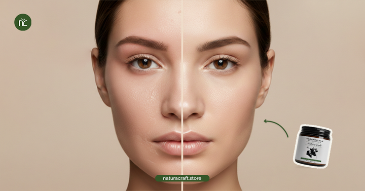 Tallow and Honey Balm for Dry Skin before and after skin transformation